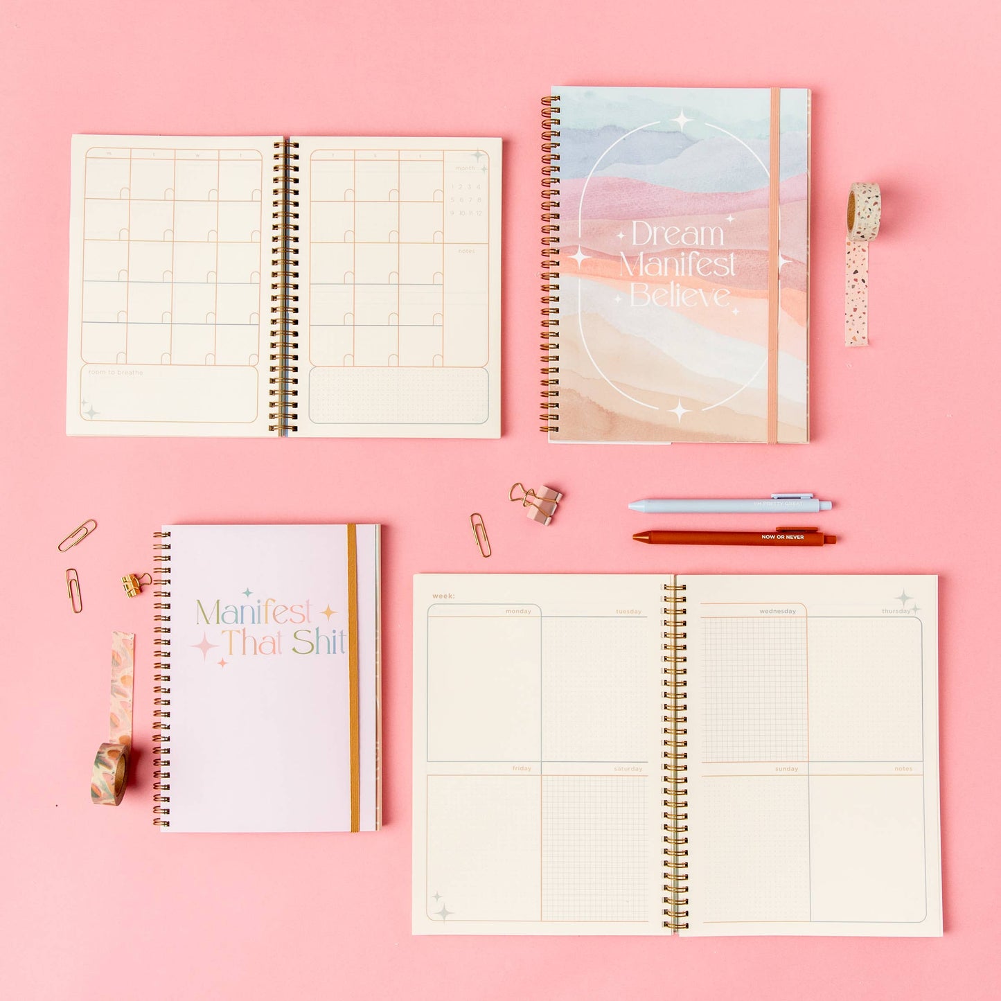 Large Perpetual Planner - Griddy Grid: Dream. Manifest. Believe.