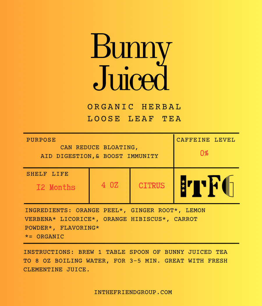 Bunny Juiced Organic Loose Leaf Tea 4 Oz
