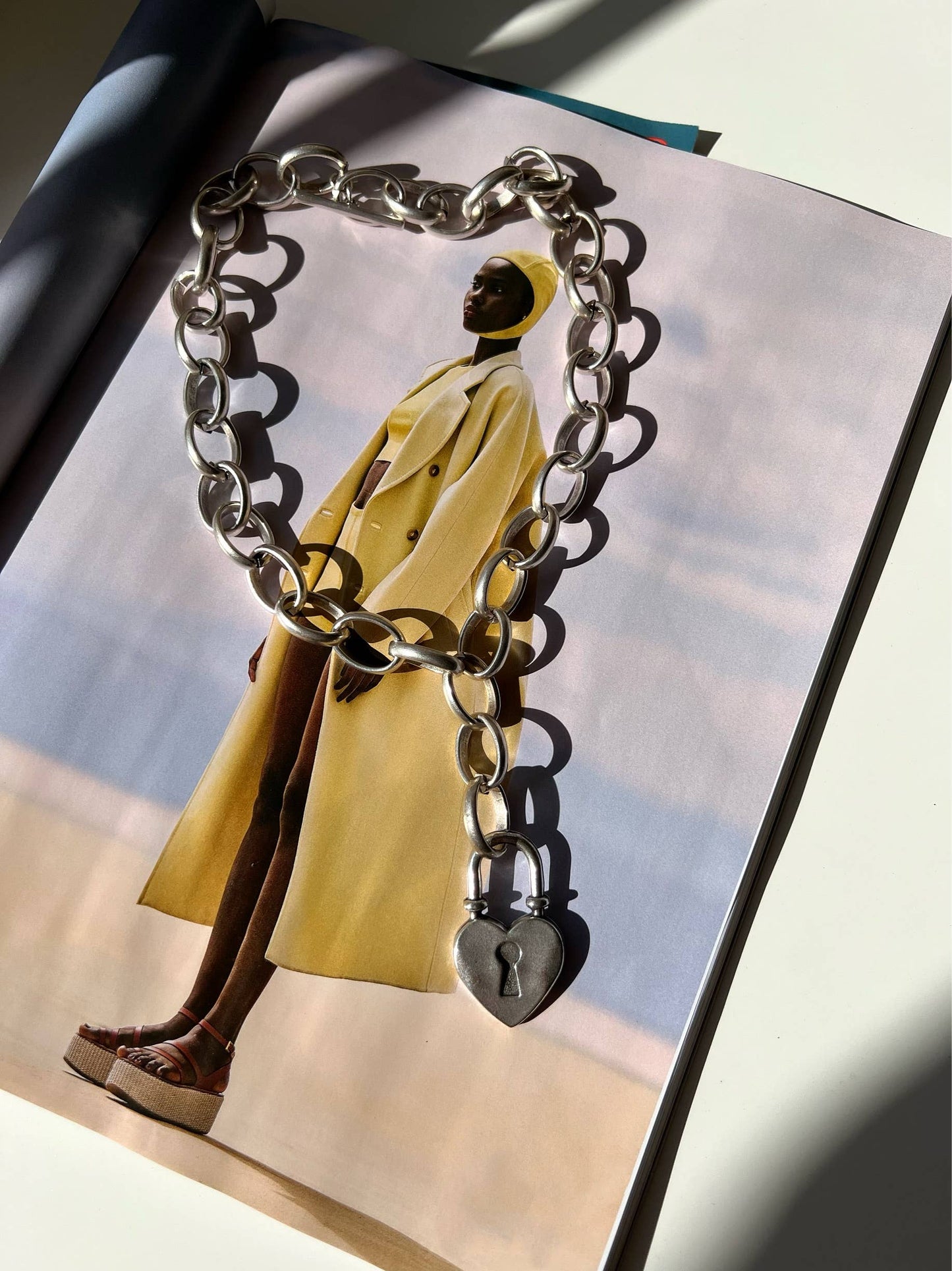 Lestat Lock Necklace (brass & stainless steel)