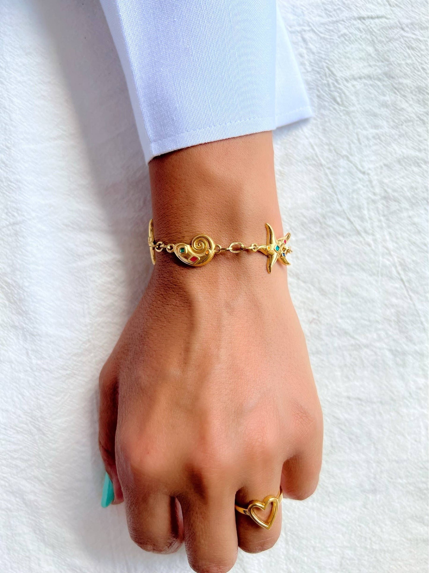 Beach in Greece Bracelet (stainless steel)