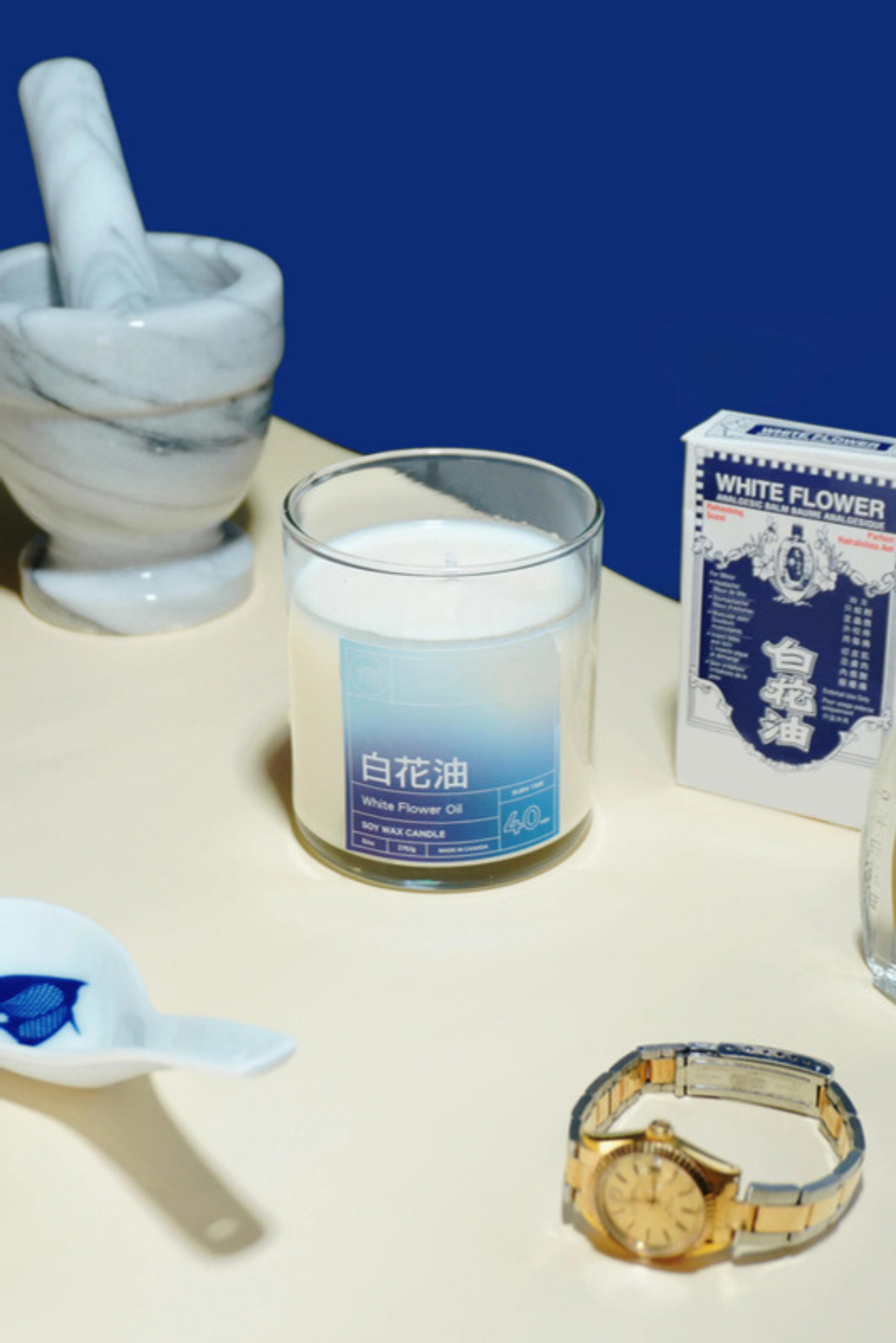 White Flower Oil Soy Wax Candle