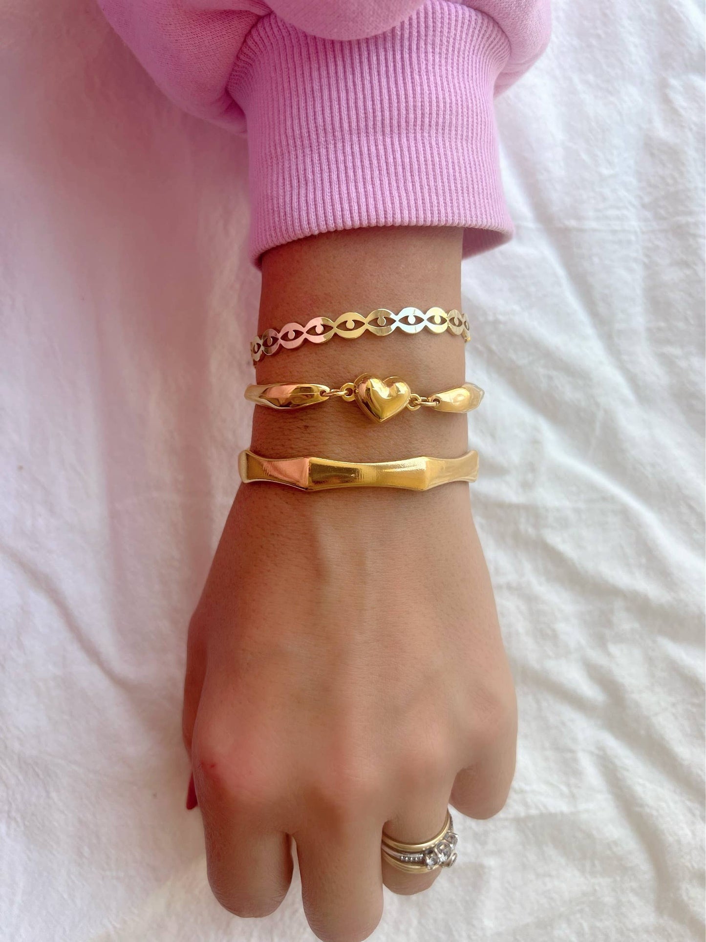 Bridget Gold Bamboo Bangle (pewter)