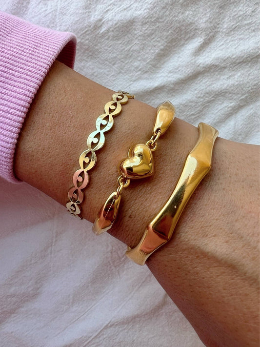 Bridget Gold Bamboo Bangle (pewter)