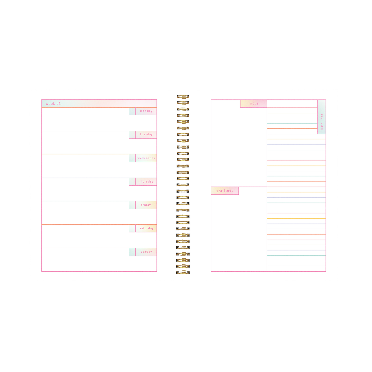 Large Perpetual Planner - Rainbow Gradient: Making Plans