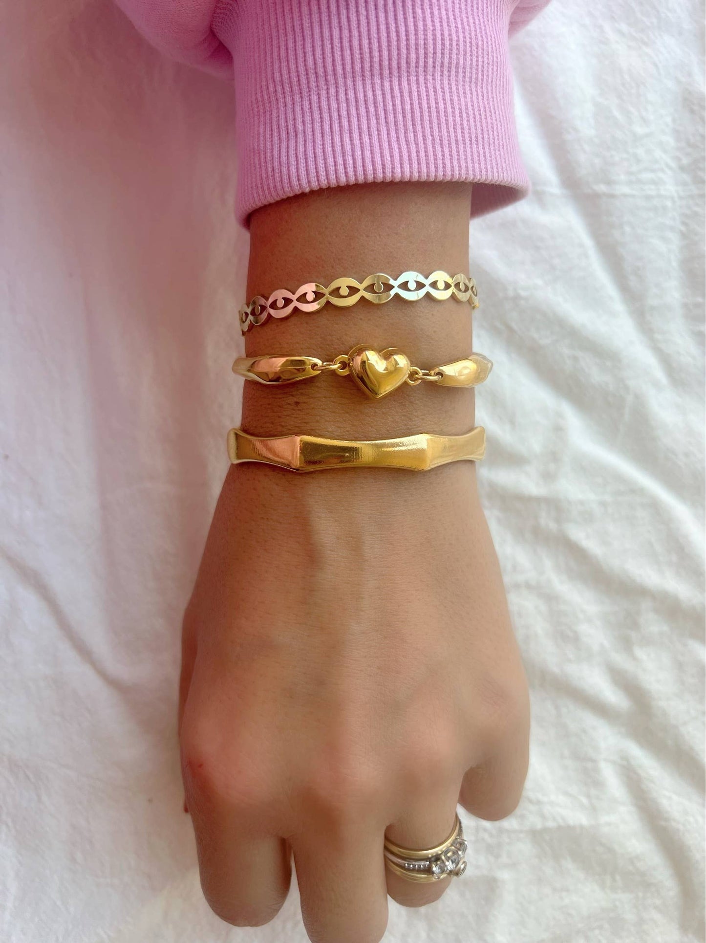 Bridget Gold Bamboo Bangle (pewter)