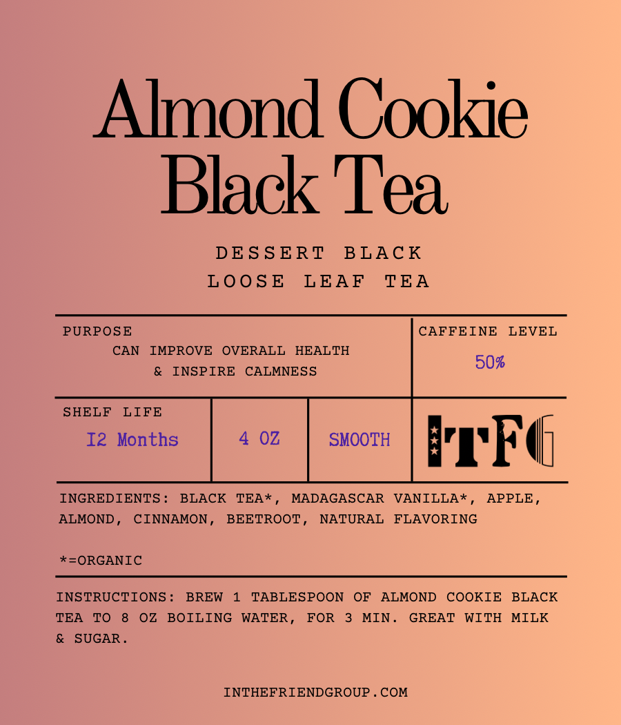 Almond Cookie Loose Leaf Black Tea 4 Oz