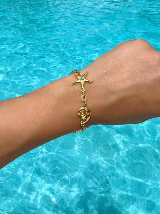 Beach in Greece Bracelet (stainless steel)