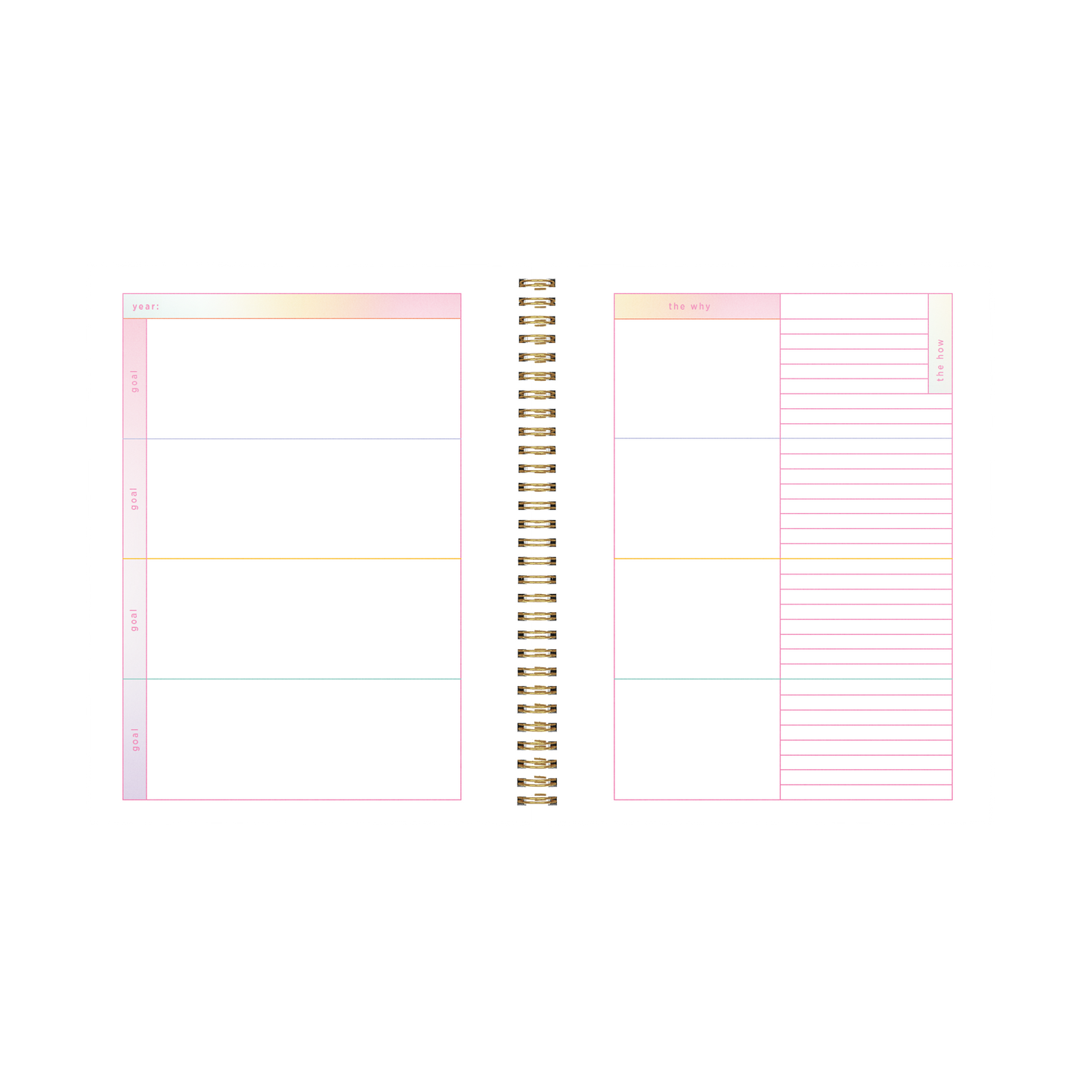 Large Perpetual Planner - Rainbow Gradient: Making Plans