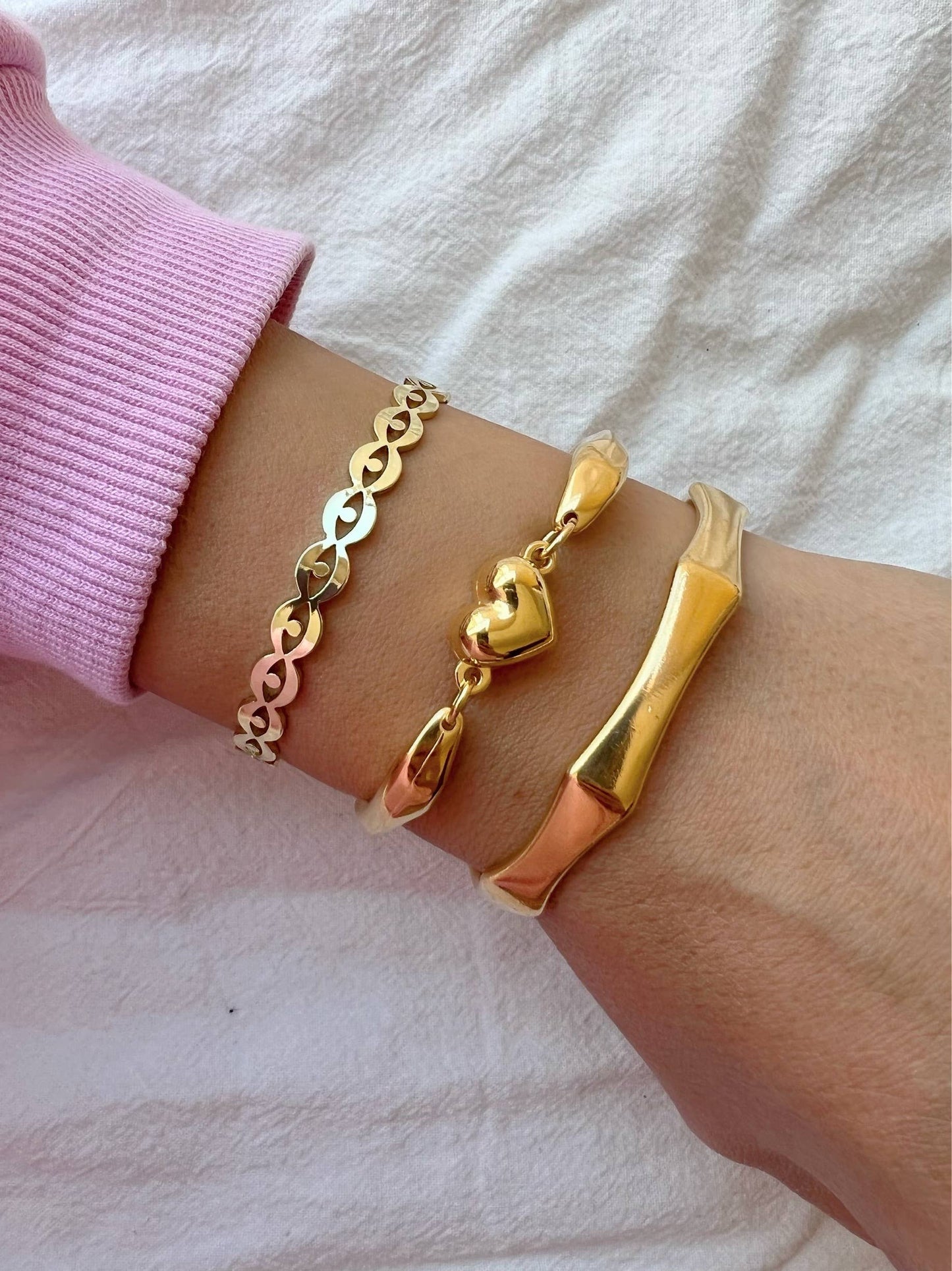 Bridget Gold Bamboo Bangle (pewter)