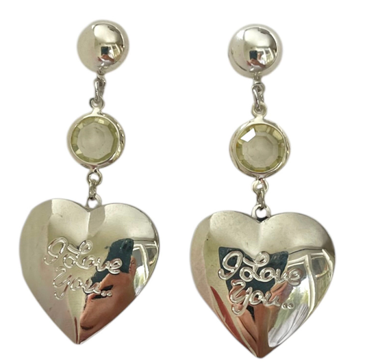 I.L.Y Locket Earrings (silver plated)