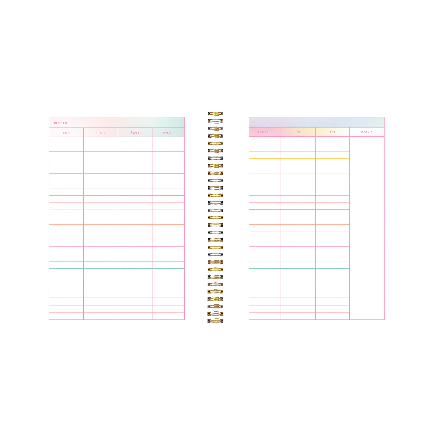 Large Perpetual Planner - Rainbow Gradient: Making Plans